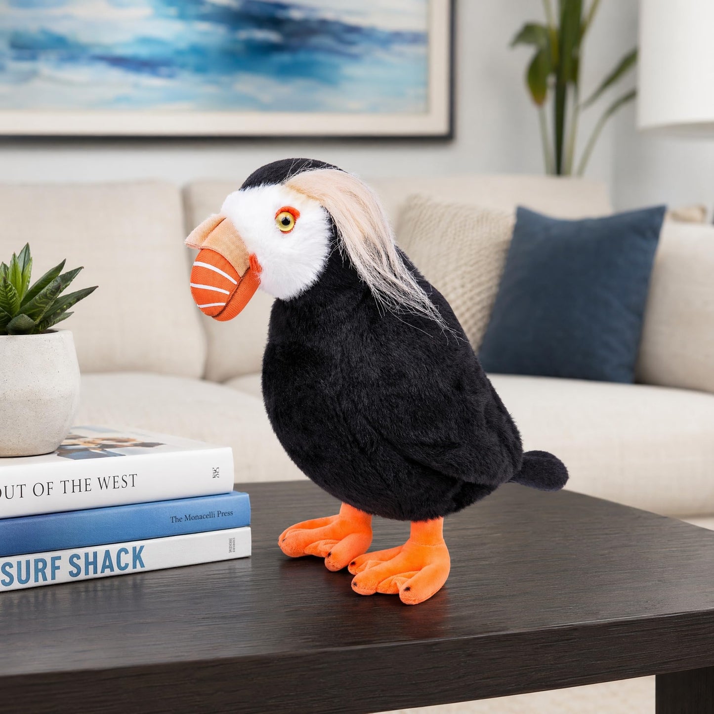 Puffin Plush Toy, Lifelike Puffin Stuffed Animals 11in, Soft Puffin Unique Plushie Toys Model Dolls Collection for Kids