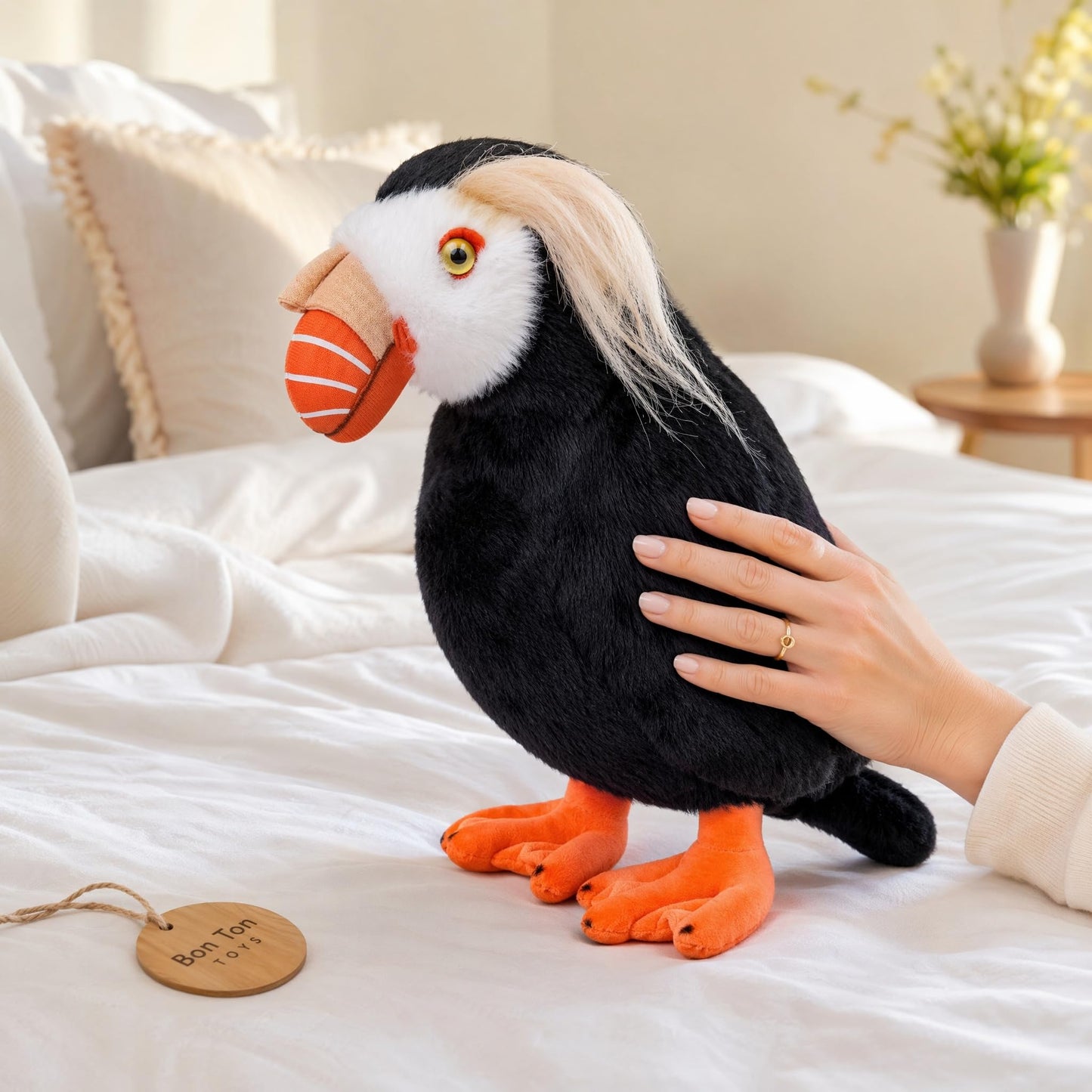 Puffin Plush Toy, Lifelike Puffin Stuffed Animals 11in, Soft Puffin Unique Plushie Toys Model Dolls Collection for Kids