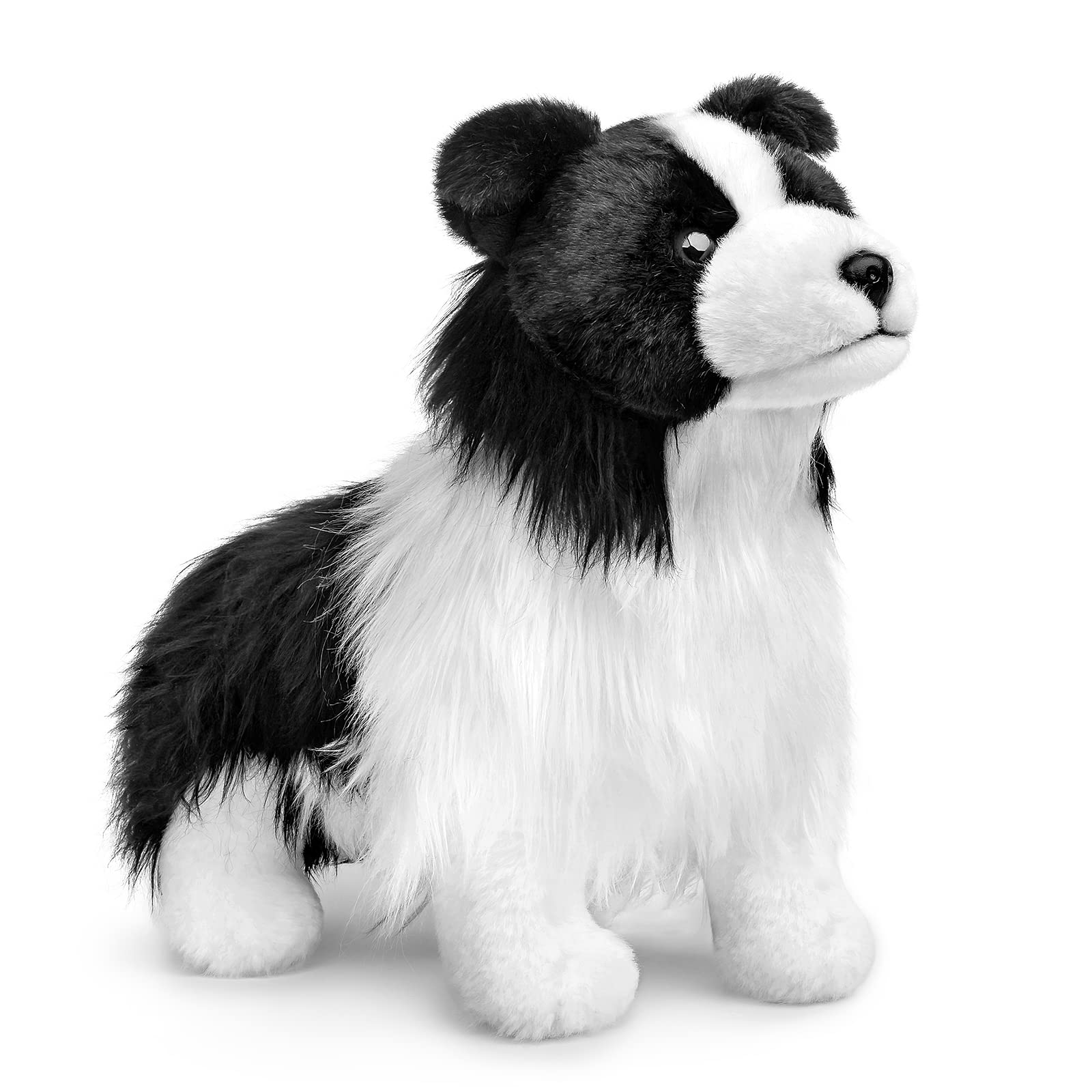 Simulation Border Collie Plush Toy - Realistic Standing Border Collie Puppy Dog Stuffed Animal Cute Dog Pet Toy, Gift Toys for Kids Birthday Christmas Halloween, Home Decor