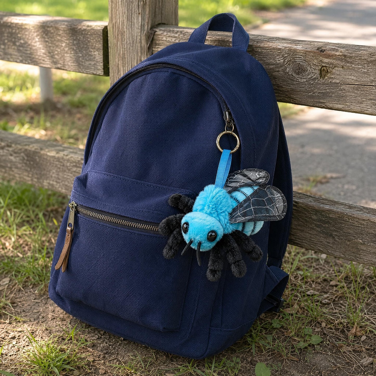 Bee Plush Keychain Toy - Realistic Bee Stuffed Animals Keyring Pendant, Cute Bee Plushie Toys for Backpack Handbag Charms