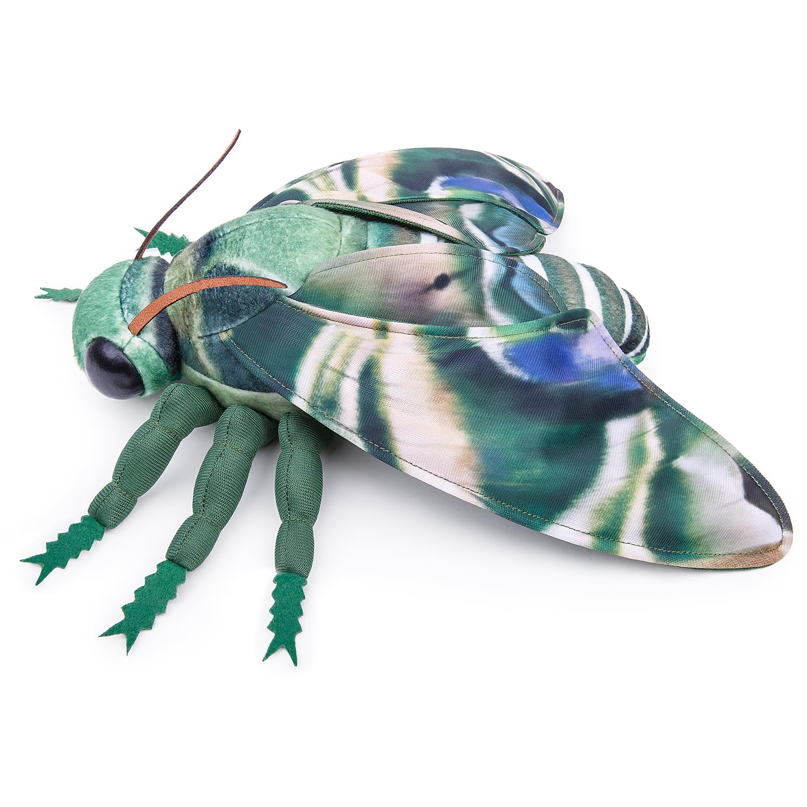 Oleander Hawk-Moth Plush Toy, Realistic Green Oleander Hawk Moth Stuffed Animals 11in