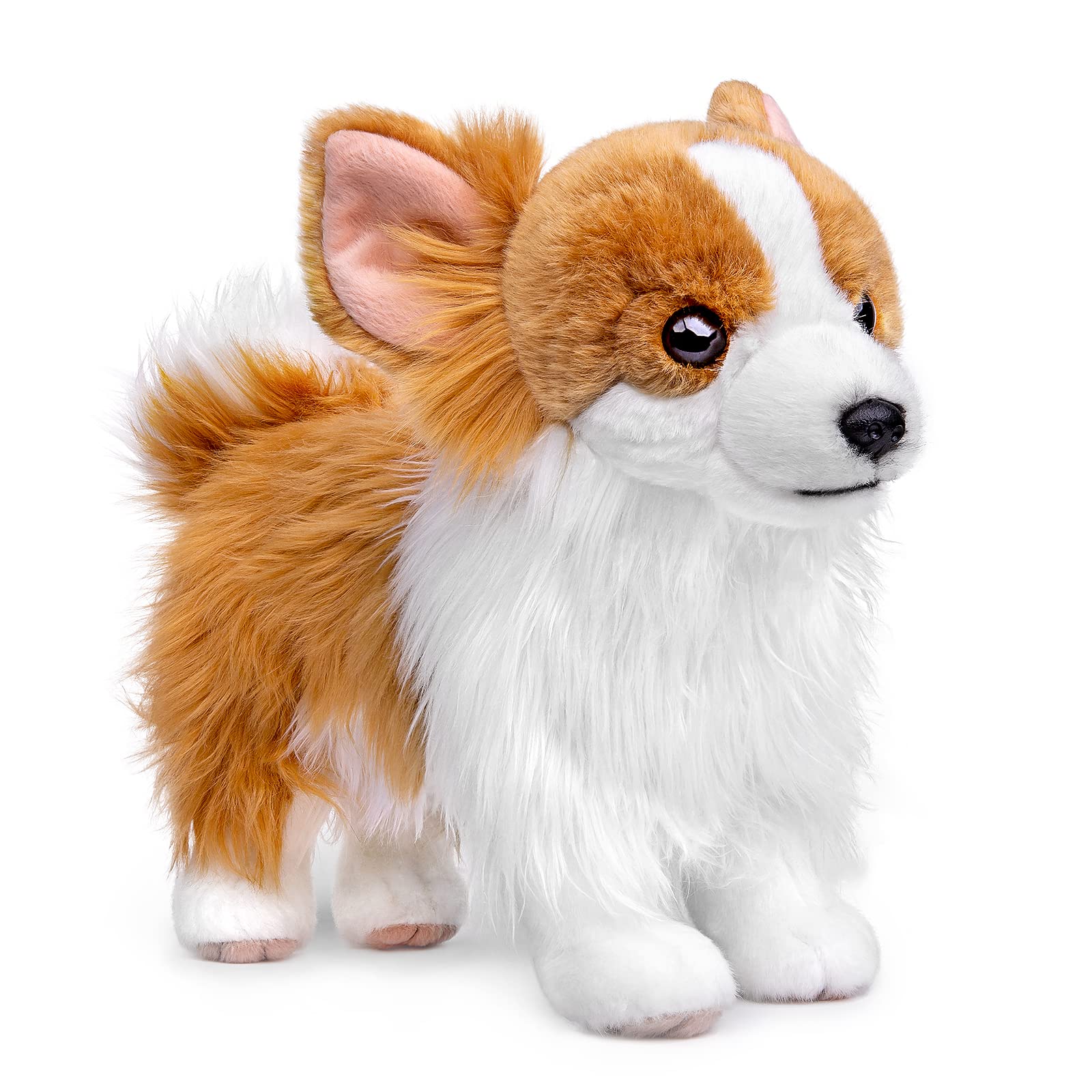 Simulation Pomeranian Plush Toy - Realistic 12" Standing Pomeranian Pet Dog Stuffed Animal Cute Dog Puppy Model Toy, Unique Plush Gift Collection for Kids Birthday, Home Decor