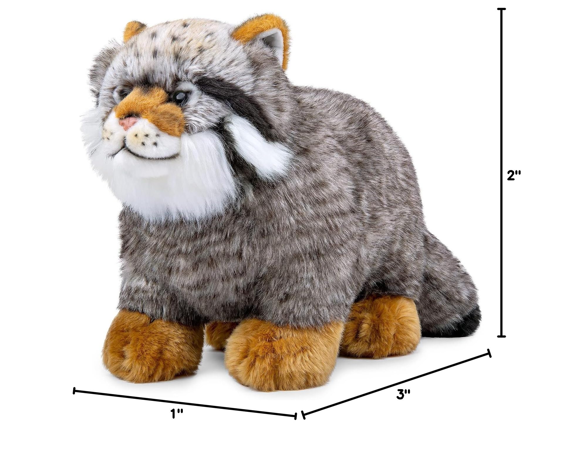 Pallas Cat Plush Toy - Simulation Soft Realistic Gray Pallas's Cat Stuffed Animals Cute Toys Real Plushie Toy, Unique Plush Gift Collection for Kids