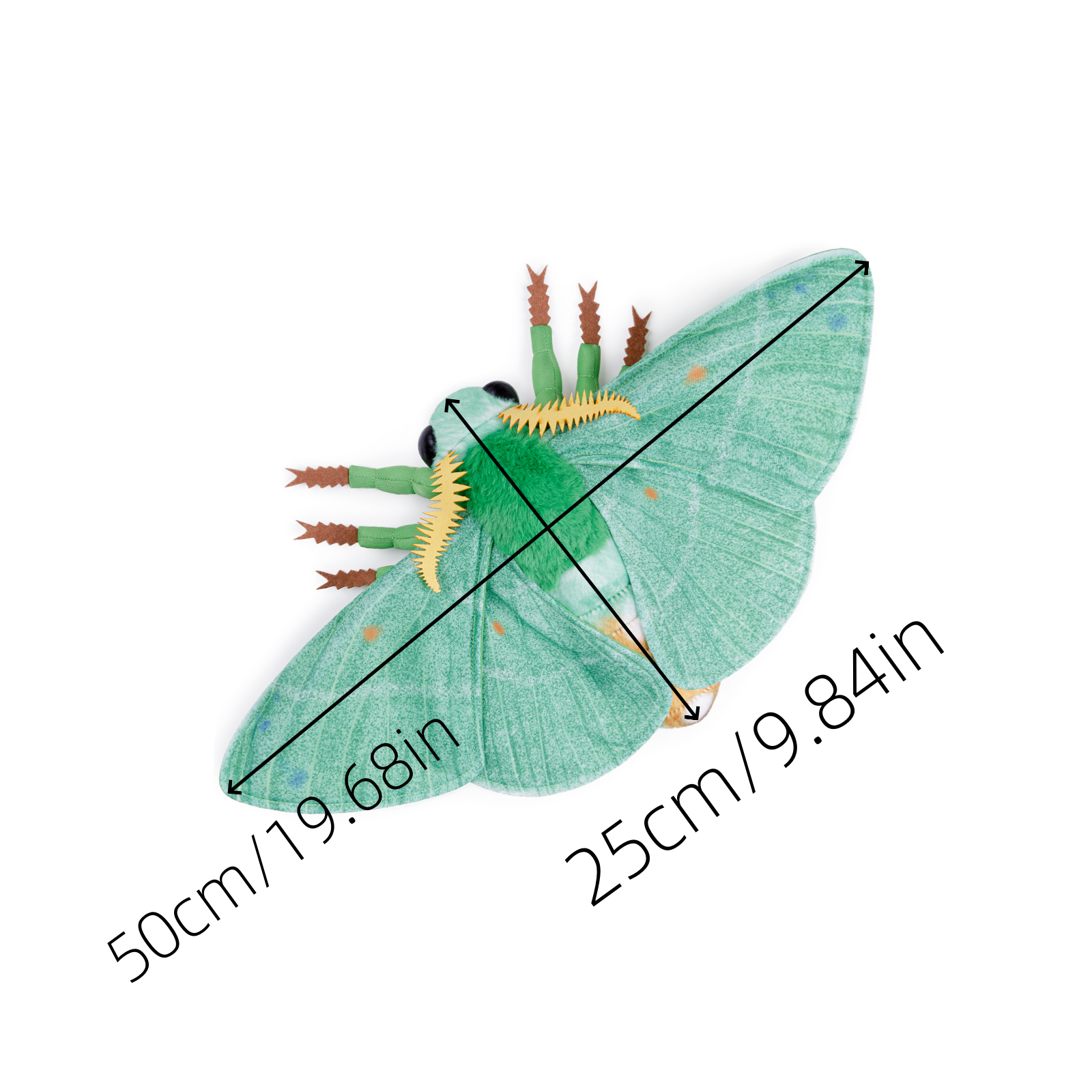 Simulation Emerald Moth Plush Toy, 26in Realistic Emerald Moth Stuffed Animal Children's Toys