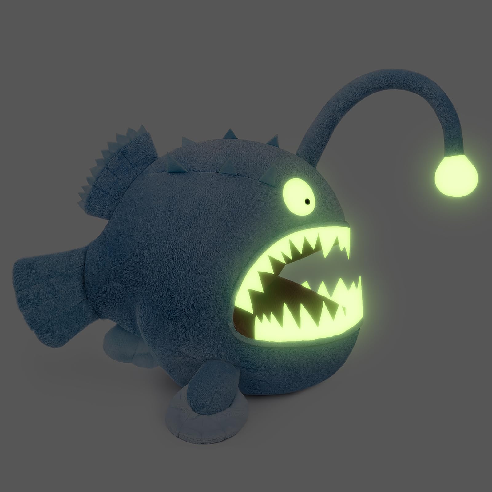 Luminous Anglerfish Plush Toy, Blue Anglerfish Creepy Stuffed Animals