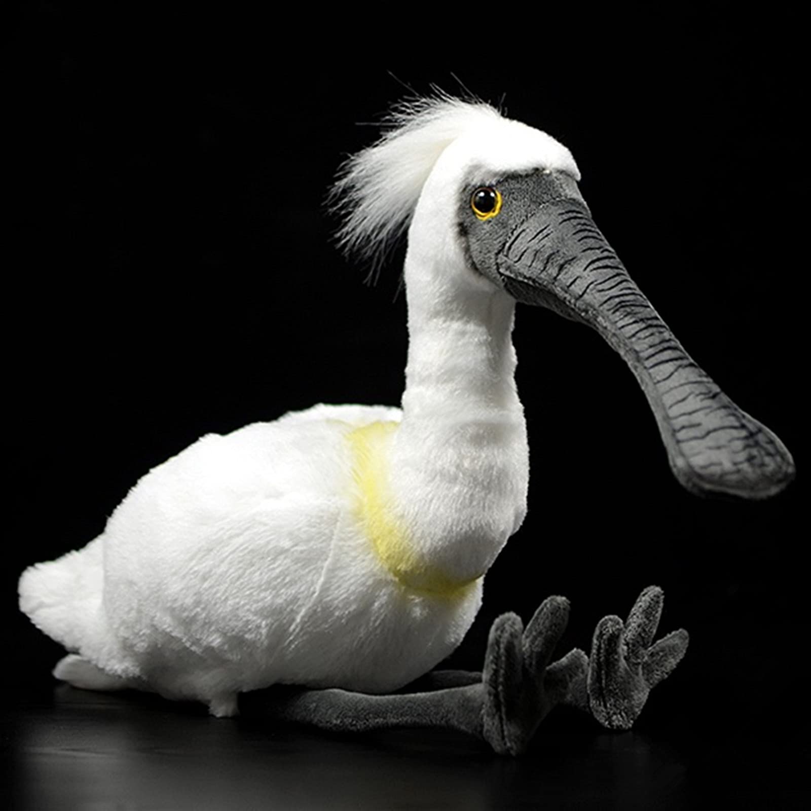 Simulation Spoonbill Plush Toy - White Real Life Ibis Bird Simulation Plush Toys, Lifelike Crested Ibis Animals Spoonbill Stuffed Toys Birthday Gifts for Kids, 10.6 Inches