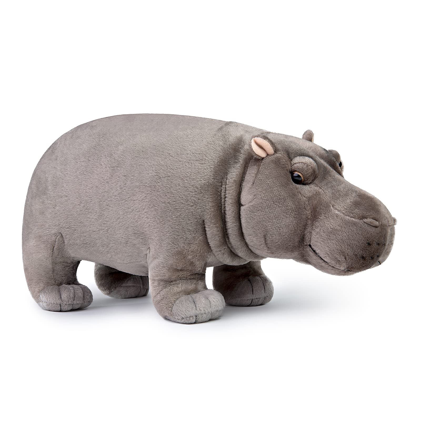 Realistic Hippo Plush Toy - Simulation Standing Hippopotamus Stuffed Animal, Soft Wild Animals Hippo Stuffed Toys, Unique Plushie Toys Model Dolls Collection for Kids