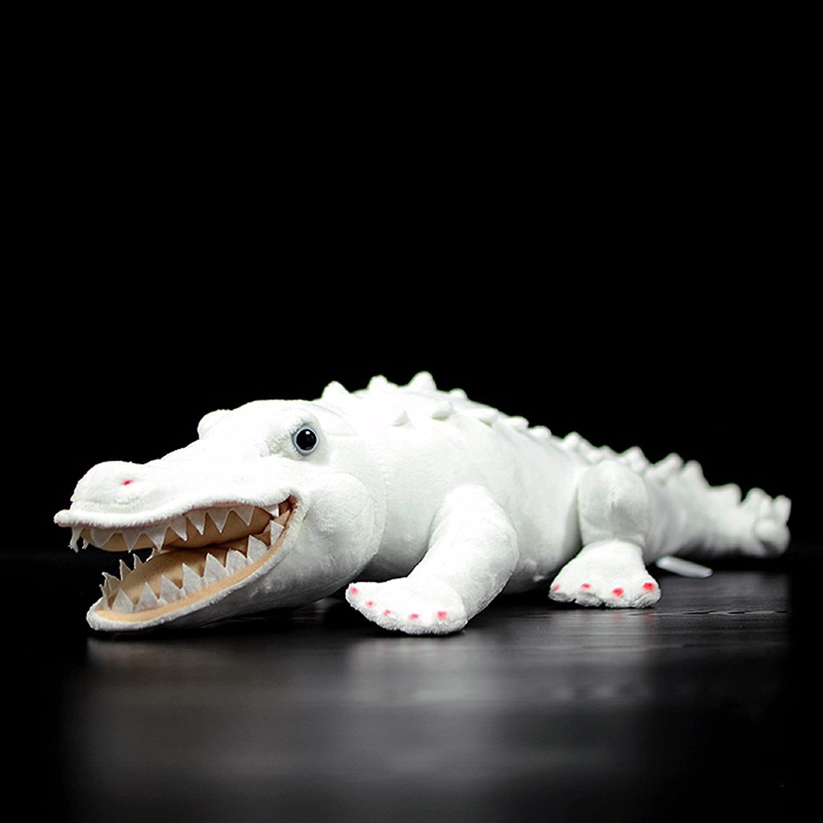 Simtulation Albino Alligator Crocodile Stuffed Animal - 20 inch Reptile White Crocodile Plush Toy as Gift for Your Kids