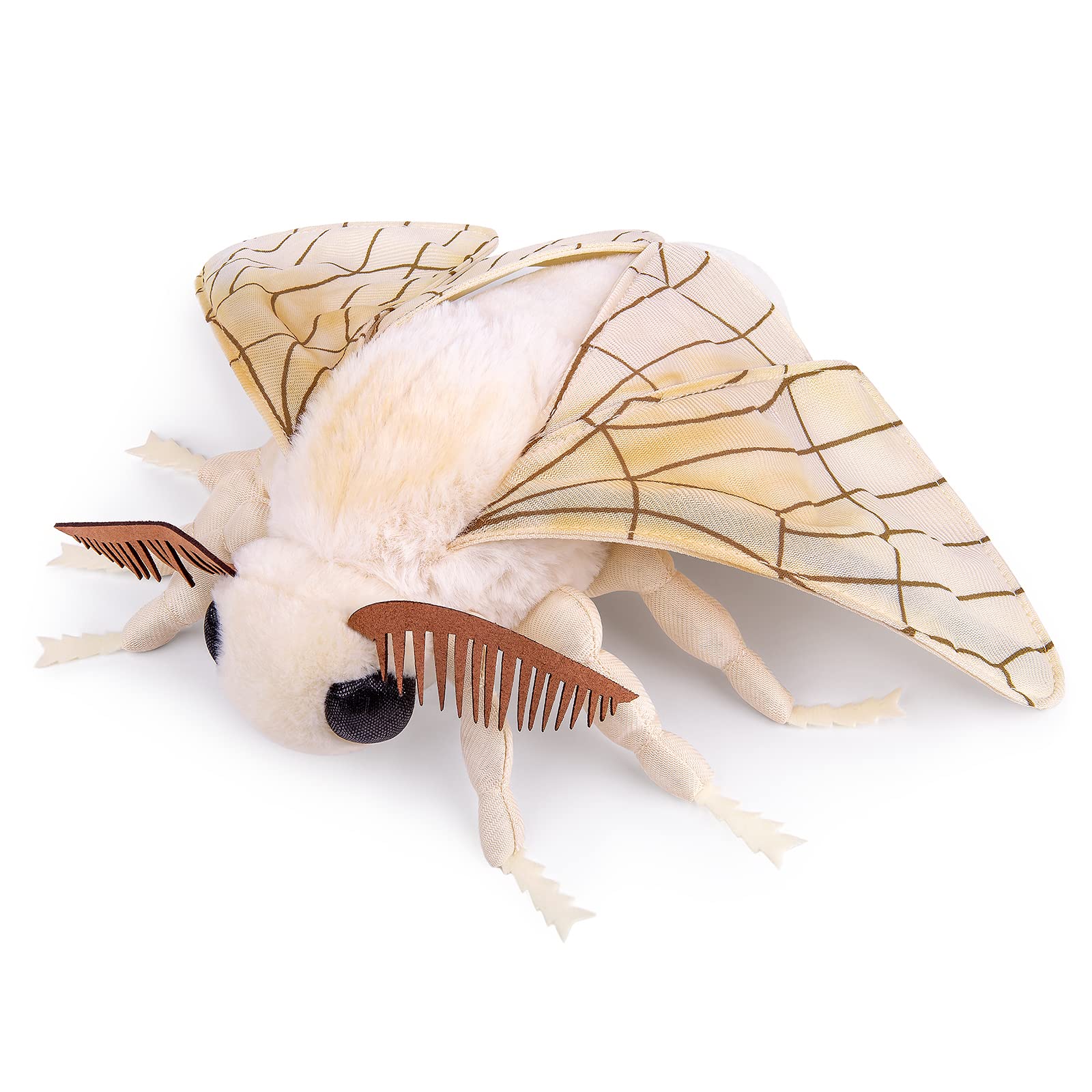 Silk Moth Plush Toy - Lifelike Silk Moth Stuffed Animals, Realistic Soft Big Wings Moth Toys, Simulation Butterfly Plushie Model Toy, Unique Plush Collection for Kids