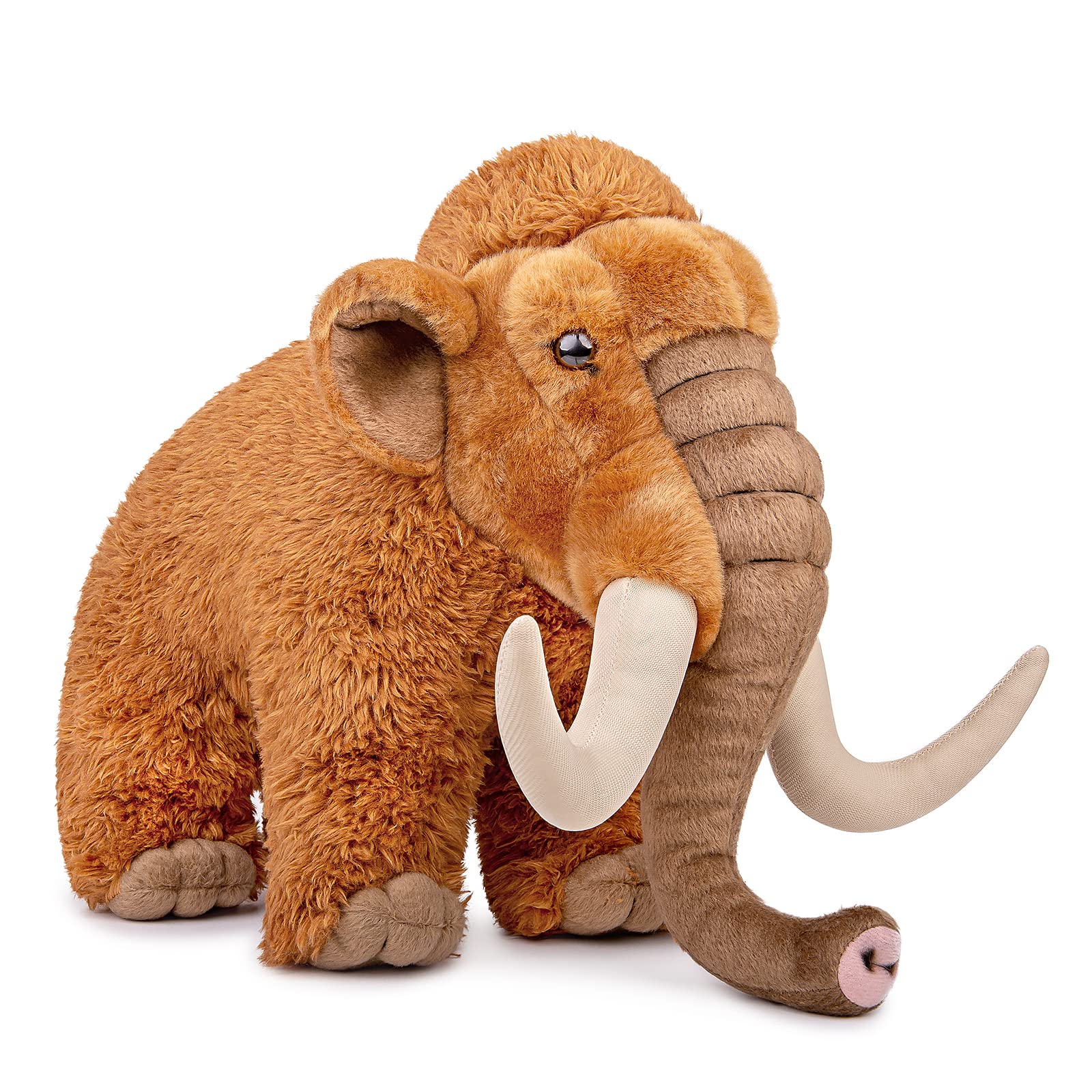 Realistic Woolly Mammoth Plush Toy - Simulation 14” Mammoth Stuffed Animal, Soft Wild Animals Mammoth Stuffed Toys, Unique Plushie Toys Model Dolls Collection for Kids