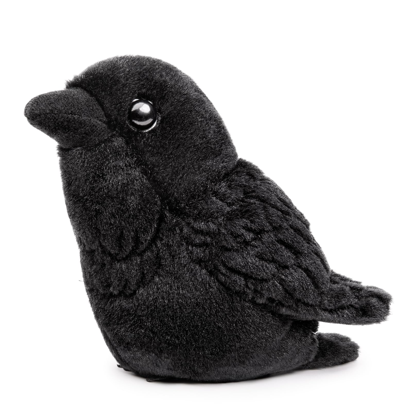 Crow Stuffed Animals, Realistic Standing Black Raven Plush Toy