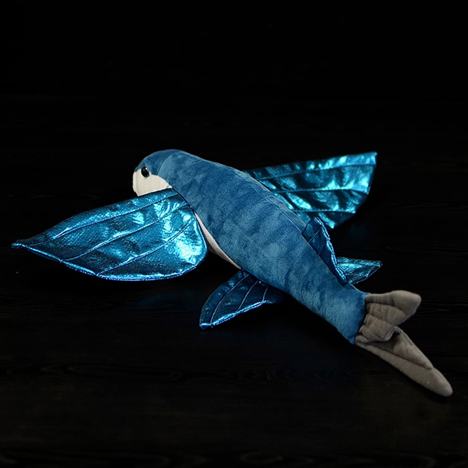 Realistic Flying Fish Stuffed Animals - Simulation 18.5" Blue Lifelike Flying Fish Plush Toy, Super Soft Sea Creatures Model Plush Toy Gift Collection for Kids