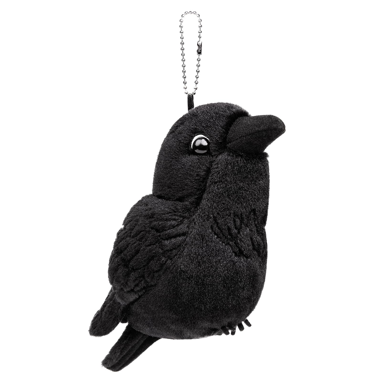 Crow Stuffed Animals, Realistic Standing Black Raven Plush Toy