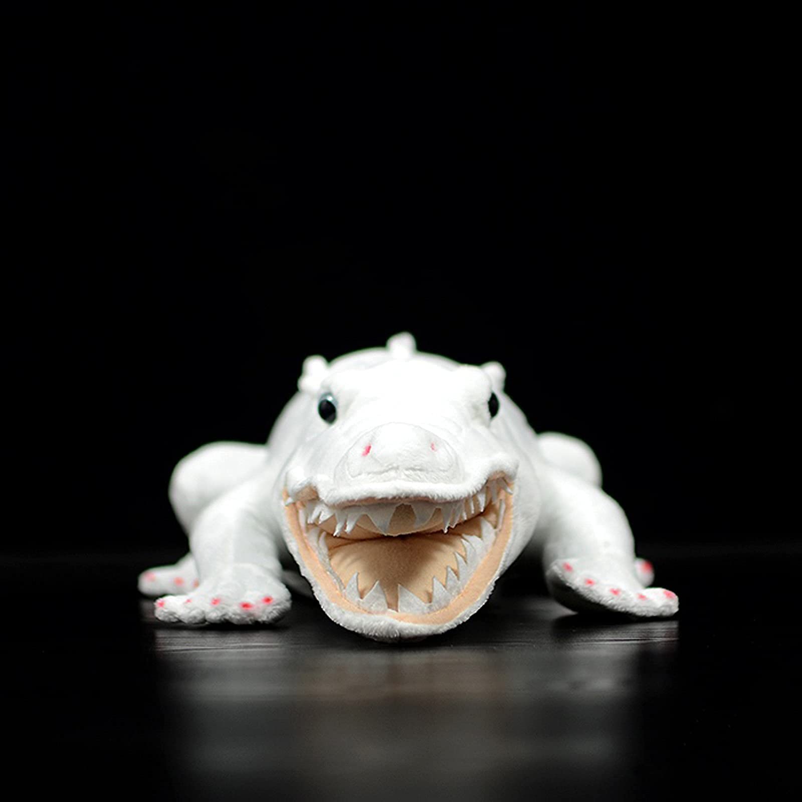 Simtulation Albino Alligator Crocodile Stuffed Animal - 20 inch Reptile White Crocodile Plush Toy as Gift for Your Kids