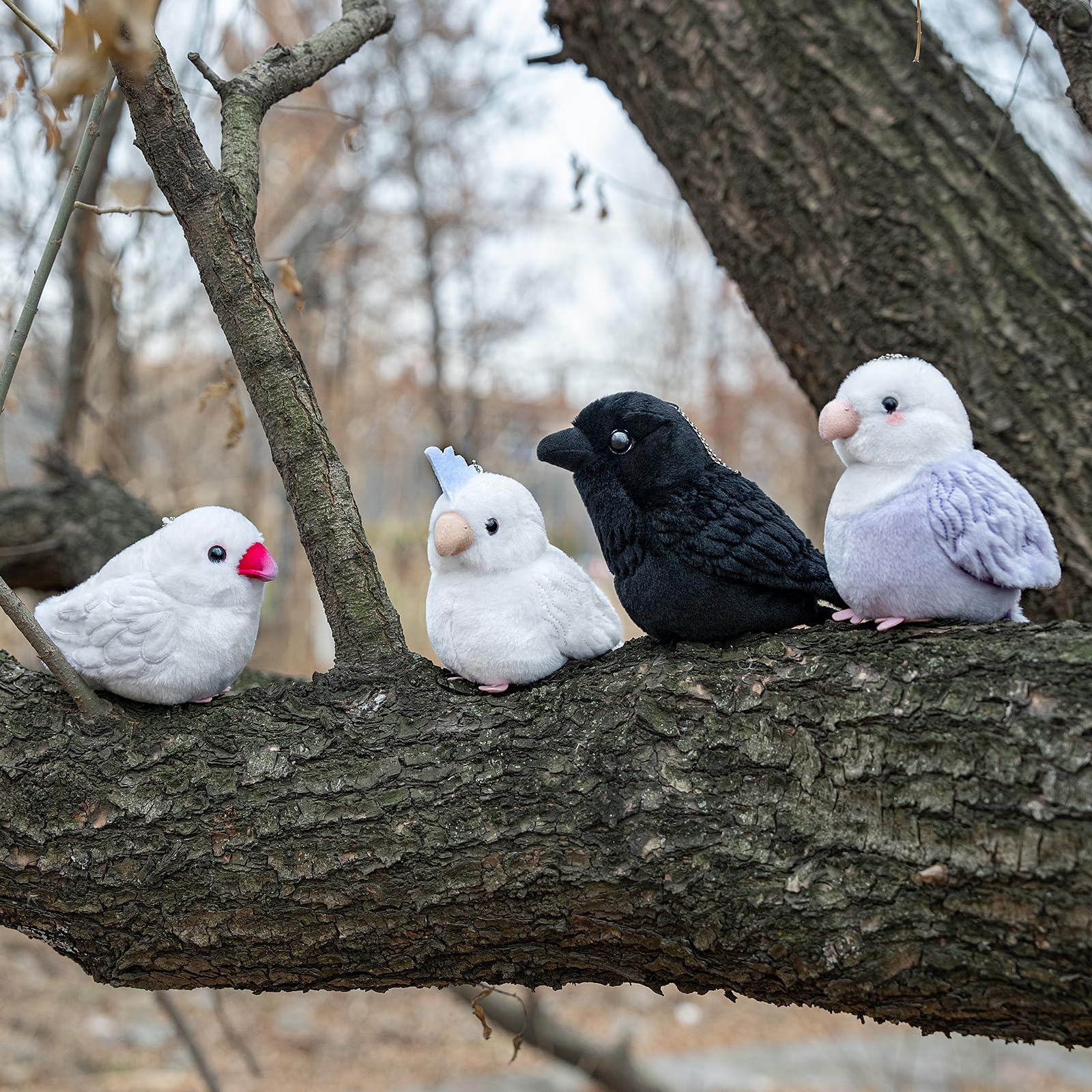 Crow Plush Keychain Toy, Cute Raven Stuffed Animals 5inch