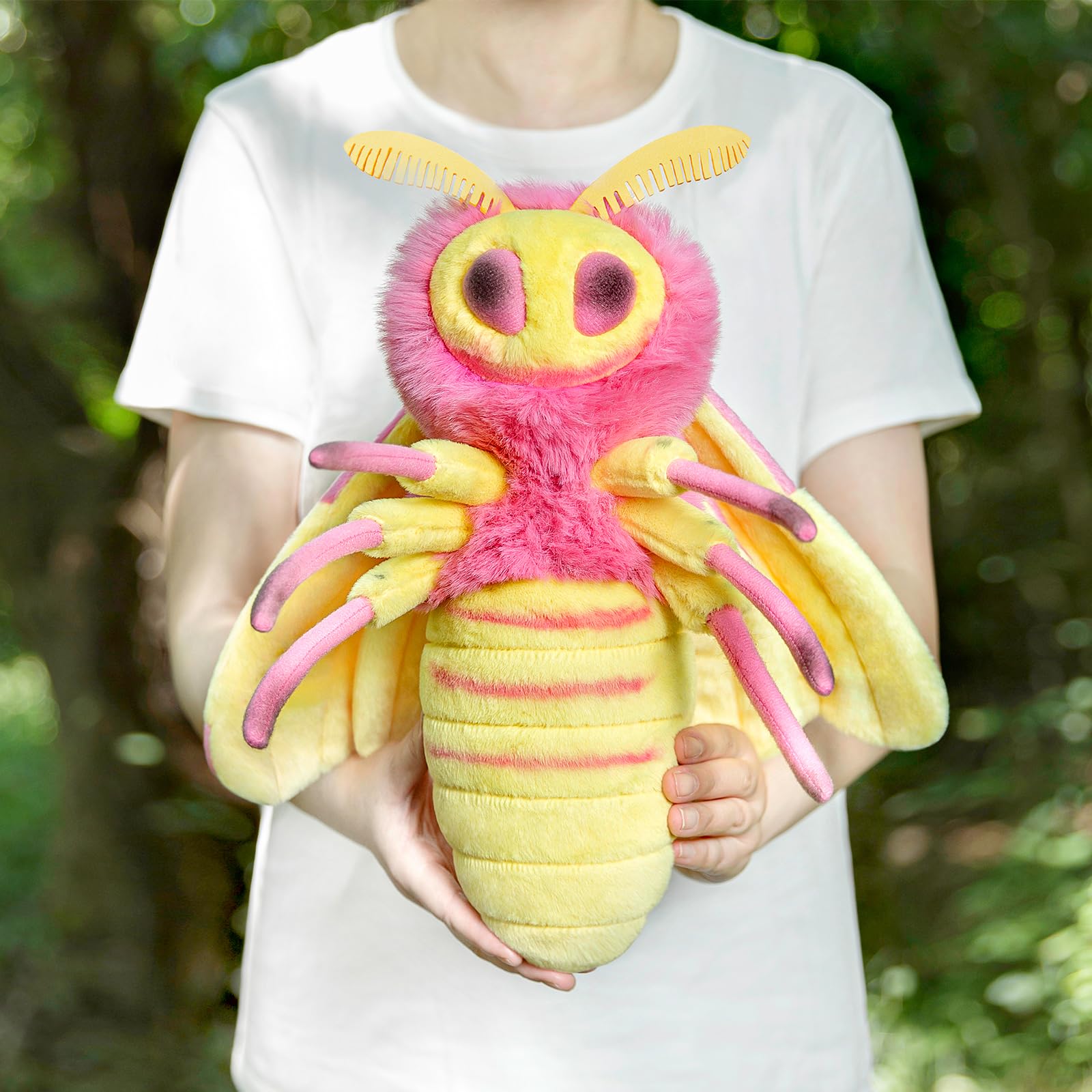 Rosy Maple Moth Stuffed Animal Moth Plush Pillow Toy, Funny Mothman Pillow Throw 12in